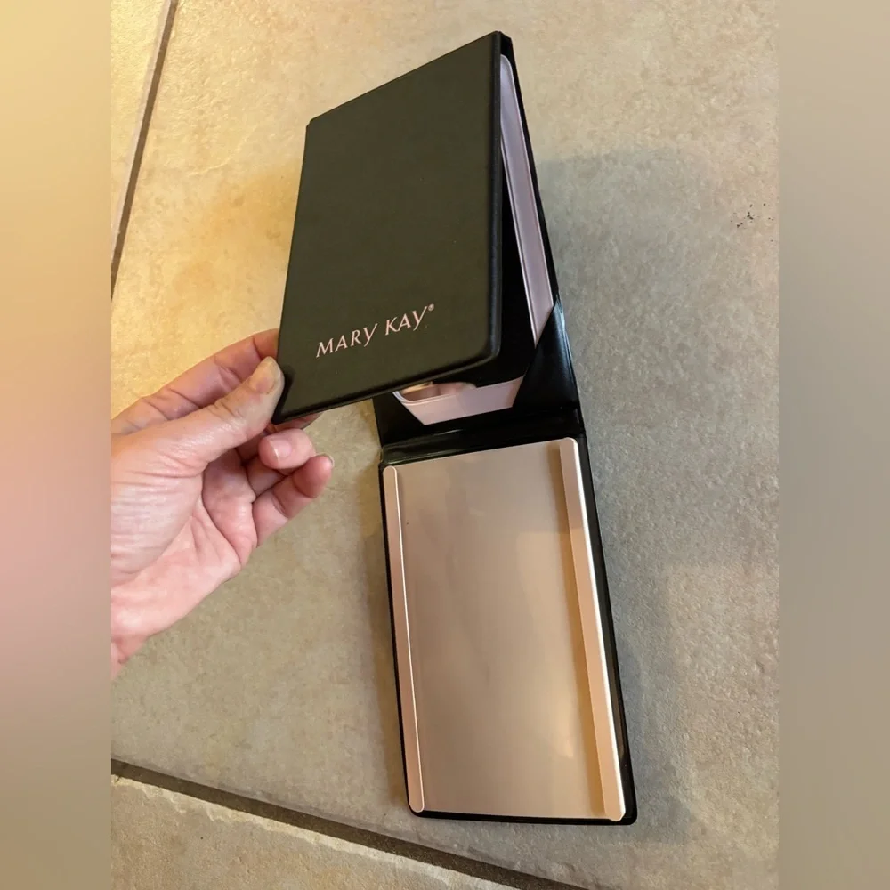 Mary Kay Make Up Case Tri-Fold Standing Travel Mirror with palette slot